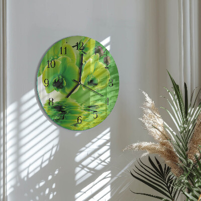 Reloj de pared redondo Orquídea