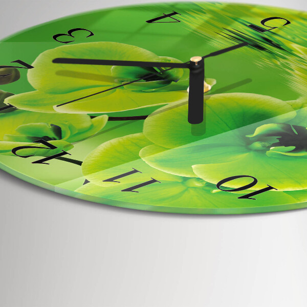 Reloj de pared redondo Orquídea