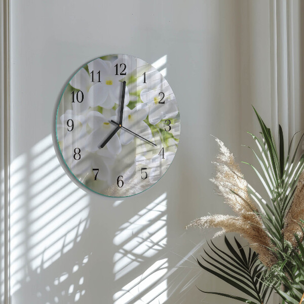 Reloj de pared redondo Flores