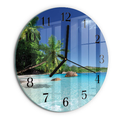 Reloj de pared redondo Palmeras de la isla