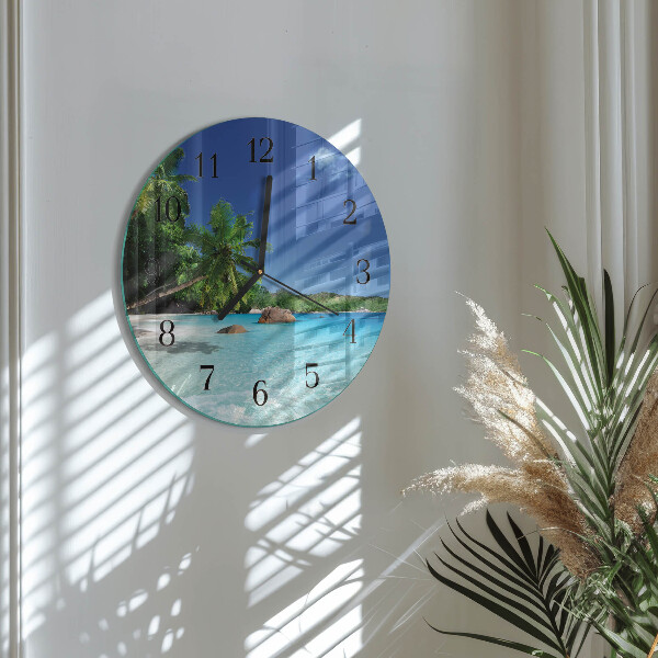 Reloj de pared redondo Palmeras de la isla