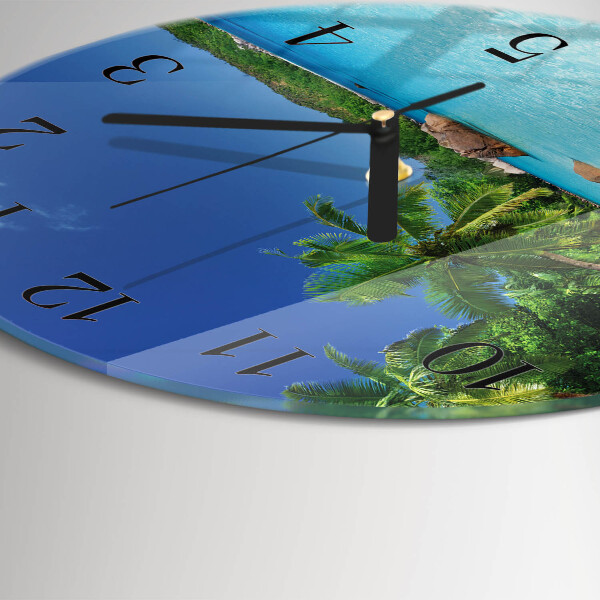 Reloj de pared redondo Palmeras de la isla