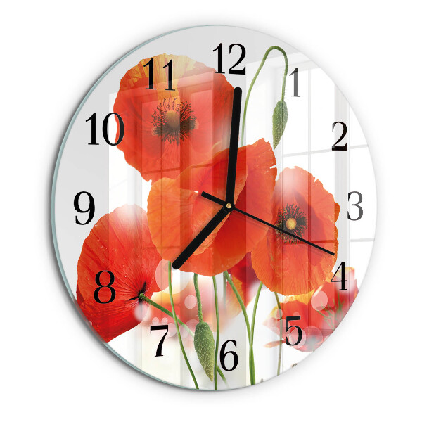 Reloj de pared redondo Amapolas
