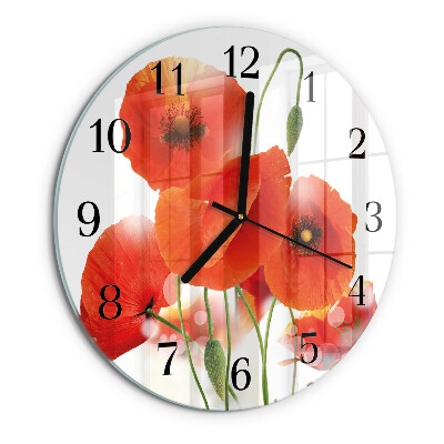 Reloj de pared redondo Amapolas