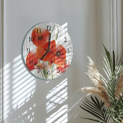 Reloj de pared redondo Amapolas