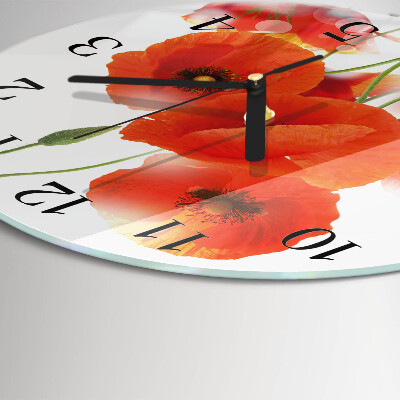 Reloj de pared redondo Amapolas