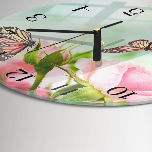 Reloj de pared redondo mariposas