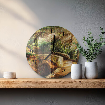 Reloj de pared redondo Puente del bosque