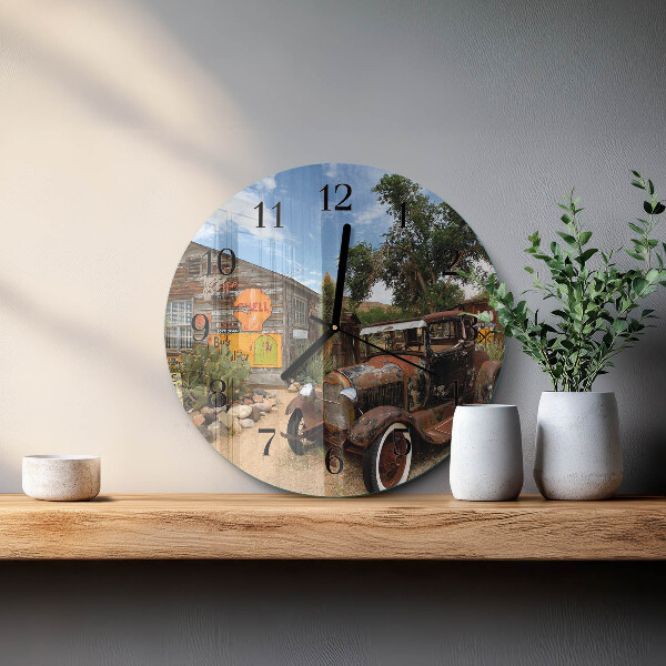 Reloj de pared redondo Coche viejo