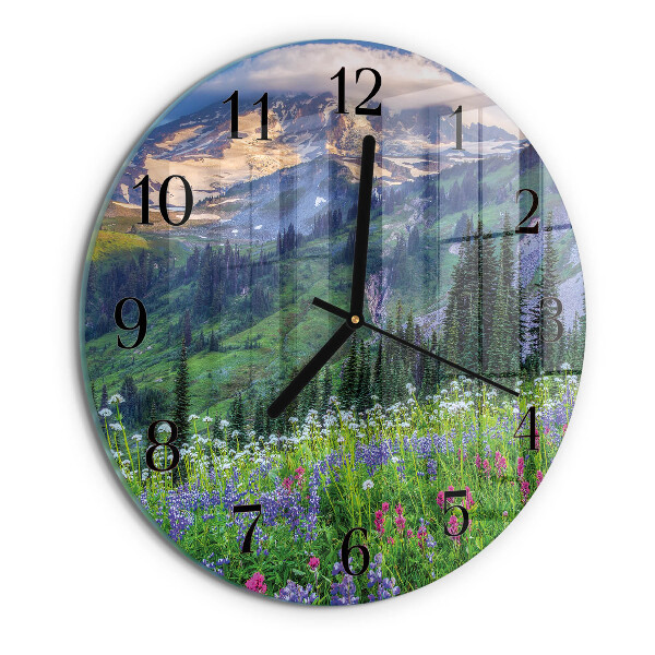 Reloj de pared redondo Montaña de la pradera