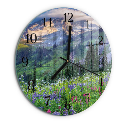 Reloj de pared redondo Montaña de la pradera