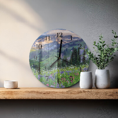Reloj de pared redondo Montaña de la pradera