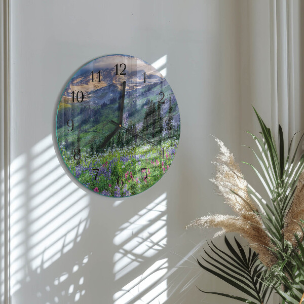 Reloj de pared redondo Montaña de la pradera