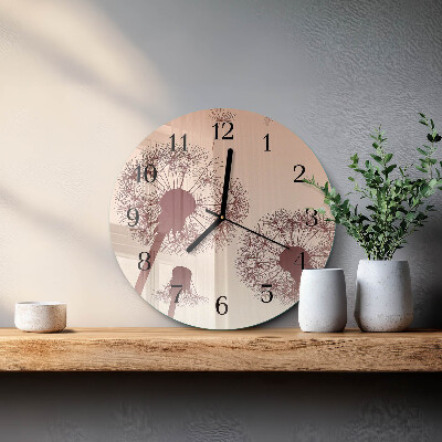 Reloj de pared redondo Diente de león
