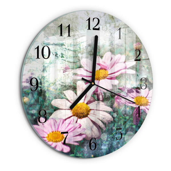 Reloj de pared redondo Flores