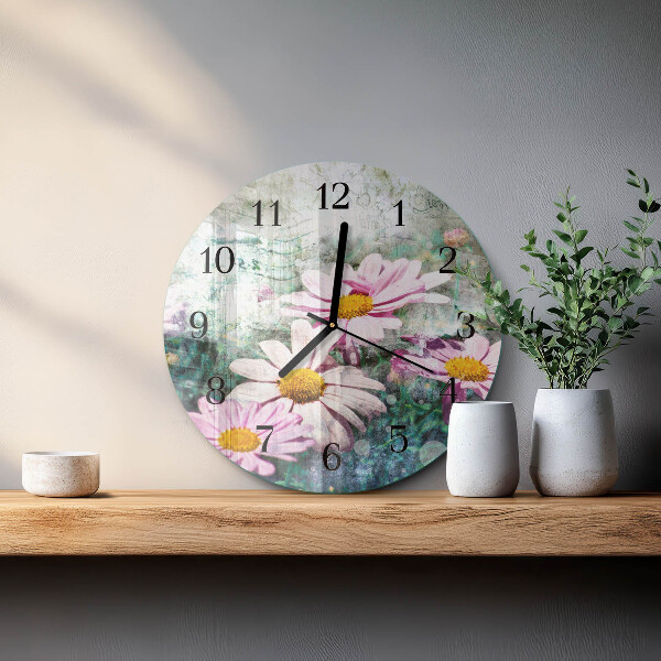 Reloj de pared redondo Flores
