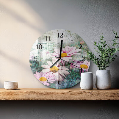 Reloj de pared redondo Flores