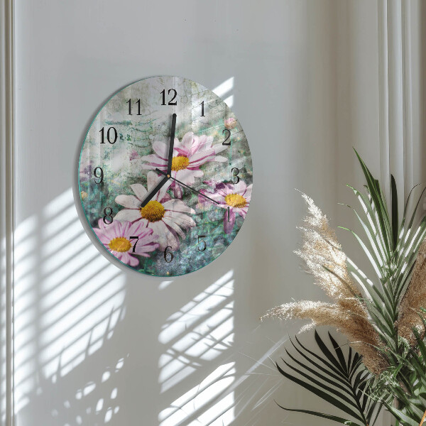 Reloj de pared redondo Flores