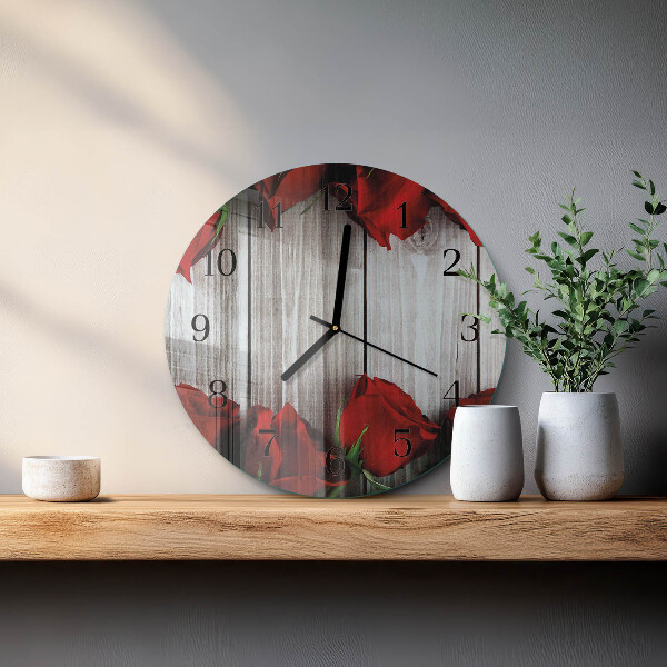 Reloj de pared redondo Tabletas de rosas