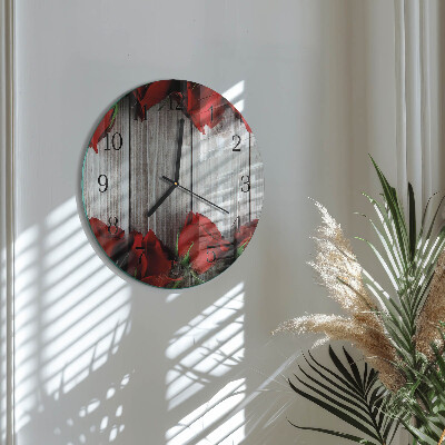 Reloj de pared redondo Tabletas de rosas