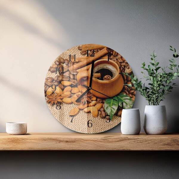 Reloj de pared redondo Almendras con canela