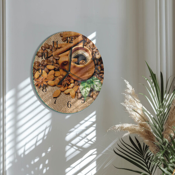 Reloj de pared redondo Almendras con canela