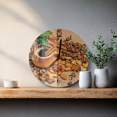 Reloj de pared redondo Almendras con canela