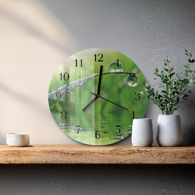 Reloj de pared redondo Gotas de rocío