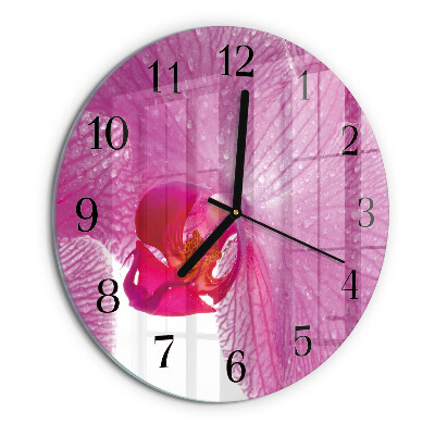 Reloj de pared redondo Orquídea