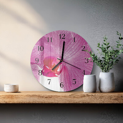 Reloj de pared redondo Orquídea
