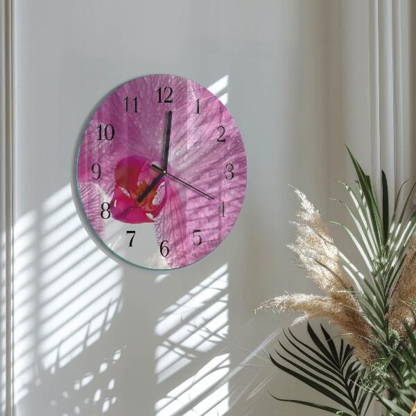 Reloj de pared redondo Orquídea