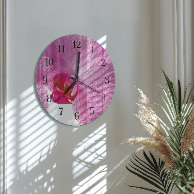 Reloj de pared redondo Orquídea