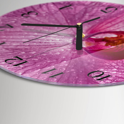 Reloj de pared redondo Orquídea