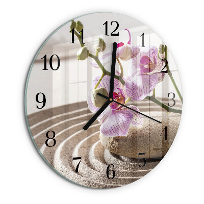 Reloj de pared redondo Orquídea de arena