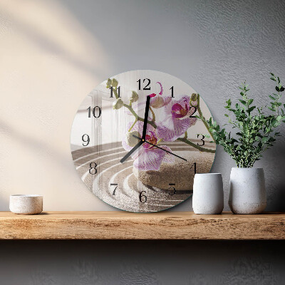 Reloj de pared redondo Orquídea de arena