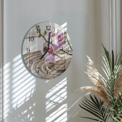 Reloj de pared redondo Orquídea de arena