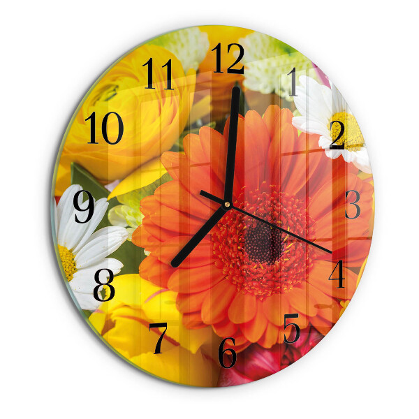 Reloj de pared redondo Flores