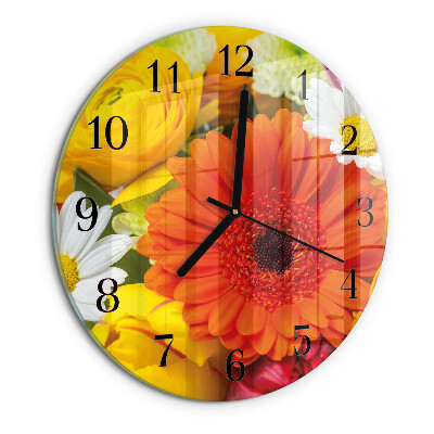Reloj de pared redondo Flores