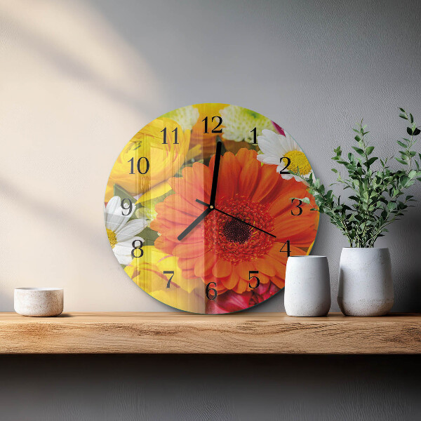 Reloj de pared redondo Flores