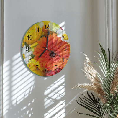 Reloj de pared redondo Flores