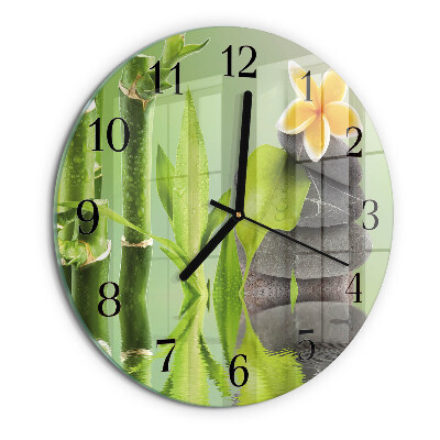 Reloj de pared redondo Piedras de bambú
