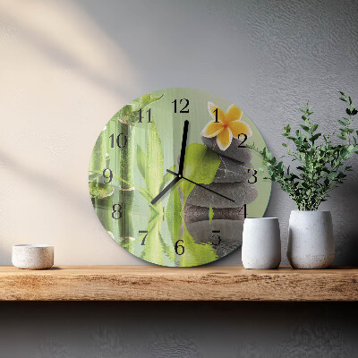 Reloj de pared redondo Piedras de bambú