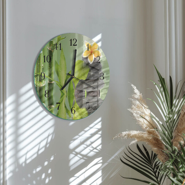 Reloj de pared redondo Piedras de bambú