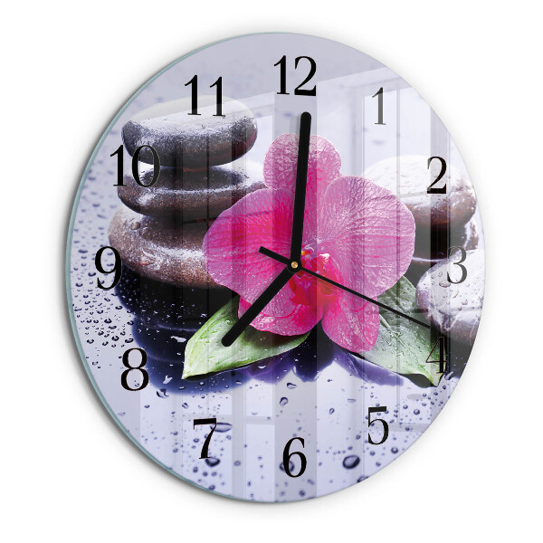 Reloj de pared redondo Orquídea