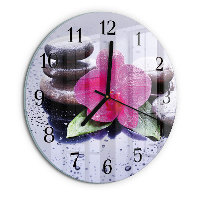 Reloj de pared redondo Orquídea