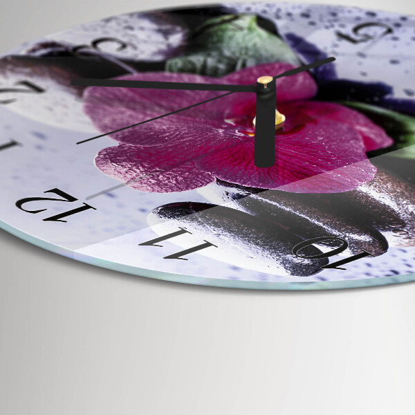 Reloj de pared redondo Orquídea