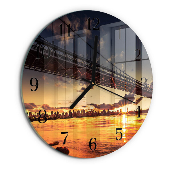 Reloj de pared redondo Puente del río