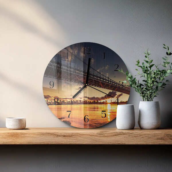 Reloj de pared redondo Puente del río