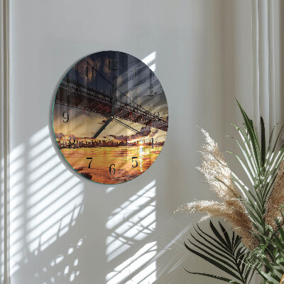 Reloj de pared redondo Puente del río