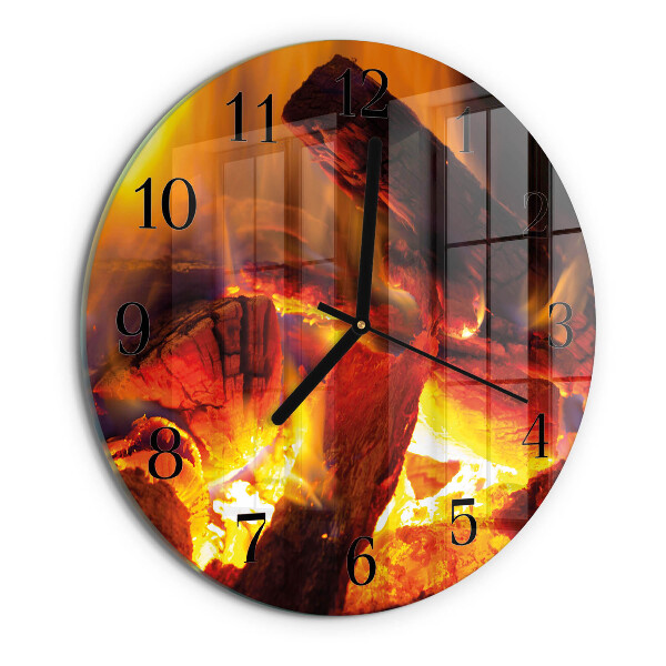 Reloj de pared redondo Fuego